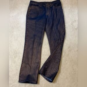 Bronze shimmer, Rhinesone Studded Jeans